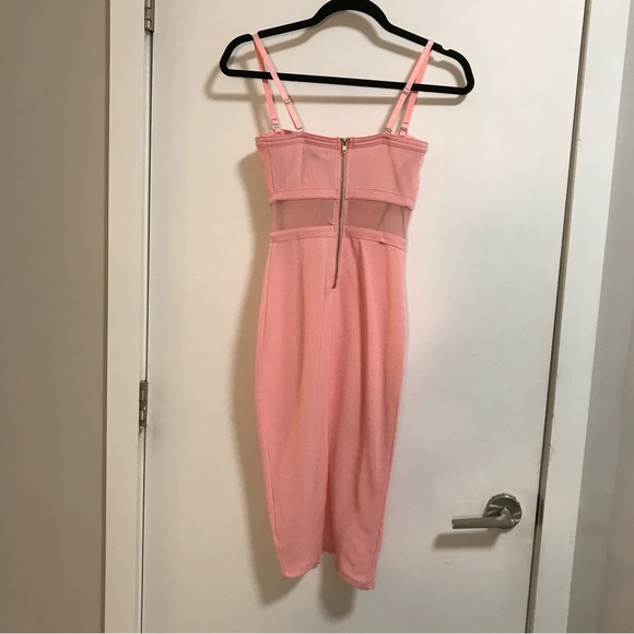 NEW Material Girl Pink Corset Stretch Body-Con Midi Dress - Picture 4 of 6